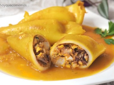 Calamares rellenos de&nbsp;gambas