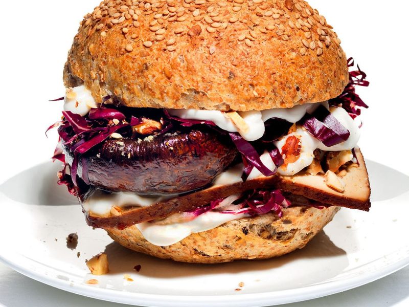 Burger con funghi Portobello e&nbsp;radicchio